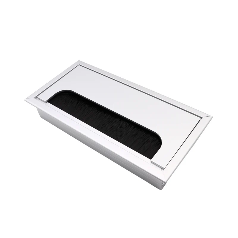Passacavo rettangolare in alluminio 160x80mm - Argento "Wave"