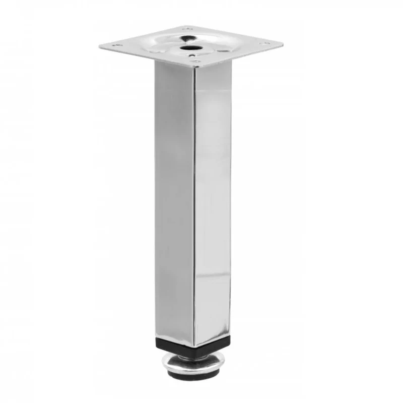 Piedini per Mobili regolabili 25x25mm - Altezza 150mm Cromo
