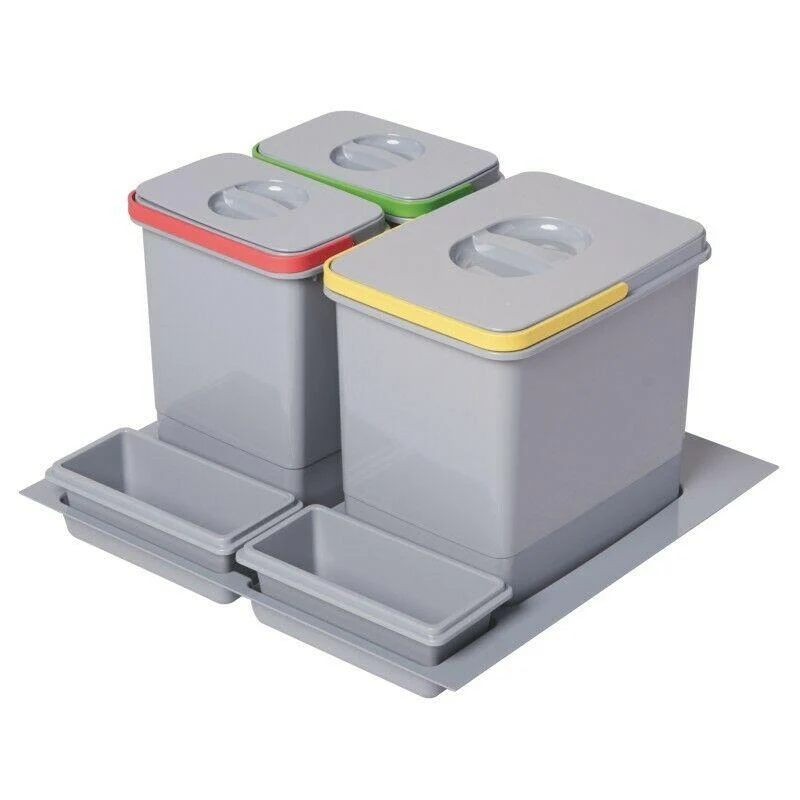 Pattumiera differenziata sottolavello 3 secchi (15L + 2x7L) - 60cm per cucina