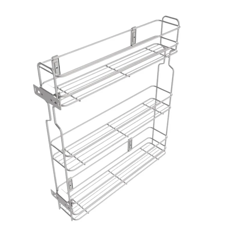 Cestello estraibilie per cucina 20cm - 3 ripiani - Cromo