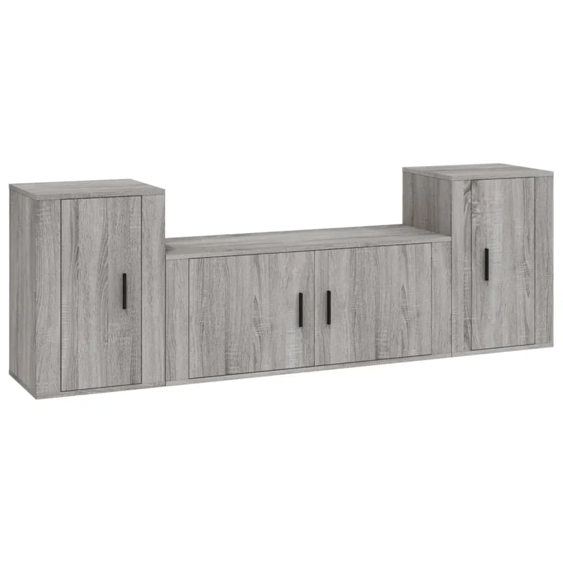 Set di mobili in legno ingegnerizzato Sonoma da 3 pezzi (mobile credenza mobile TV soggiorno camera da letto salotto) - 02_0024636
