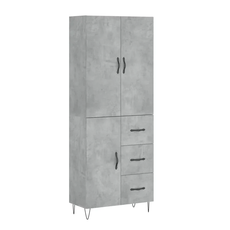 Buffet credenza cassettiera armadio mobile contenitore organizer cucina soggiorno salotto alto 69,5 x 34 x 180 cm legno ingegnerizzato grigio 02_0034643