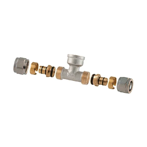 Raccordo tee femmina a compressione per multistrato 2pz assemblato 1 -26 x 1 x 1 -26