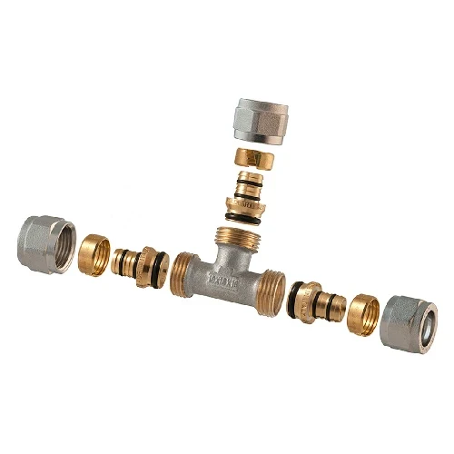 Raccordo a tee 2 pz assemblato a compressione p/multistrato 1/2 16 2 00