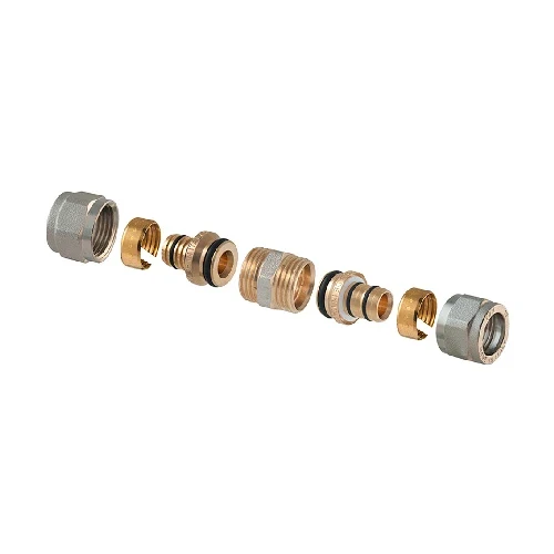 Raccordo diritto doppio a compressione p/multistrato 2 pz assemblato 3/4-20 2 00 x 3/4 -20 2 00