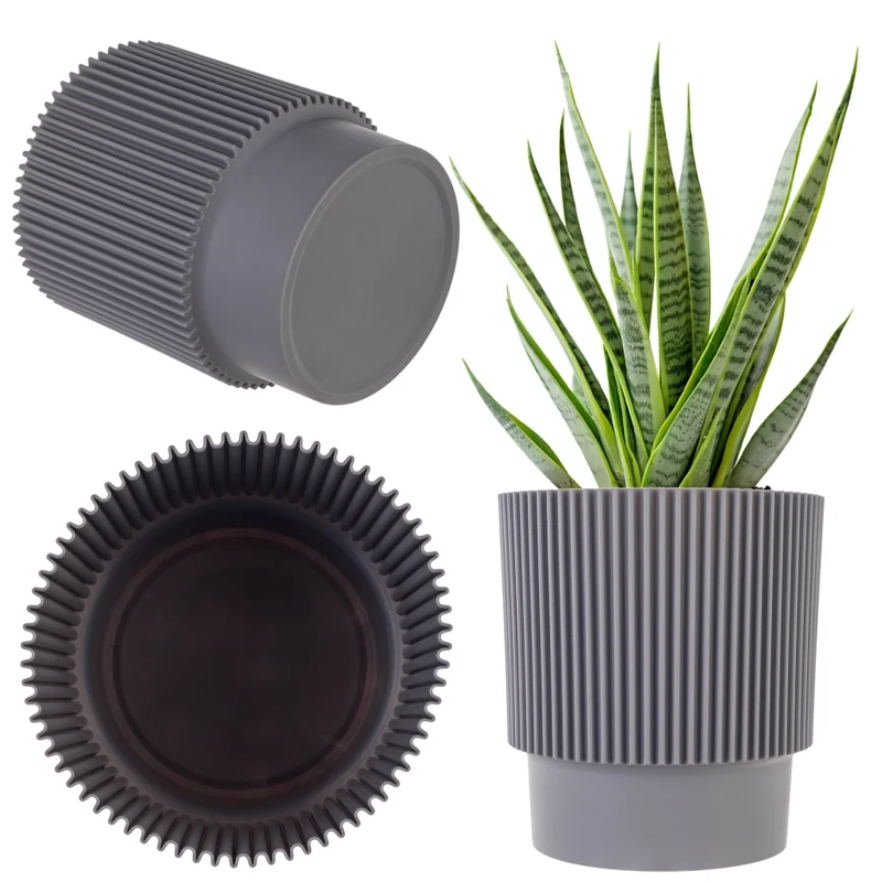 Vaso da fiori KADAX 13 cm, copertura per piante, vaso da fiori in plastica grigia