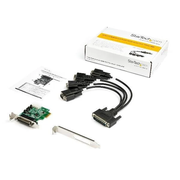 Startech.com scheda adattatore seriale pci express rs232 a 4 porte - scheda controller host seriale pcie rs232 - pcie a seriale db9 - 16950 uart - scheda di espansione a basso profilo - windows/linux - PEX4S953LP