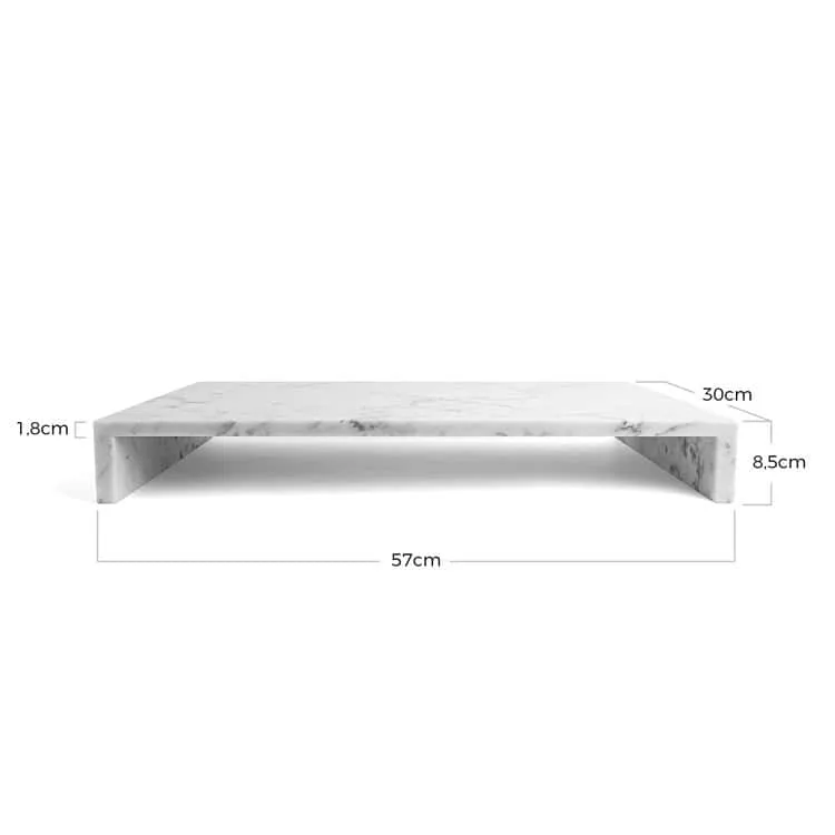 Alzata per monitor PC in marmo bianco carrara