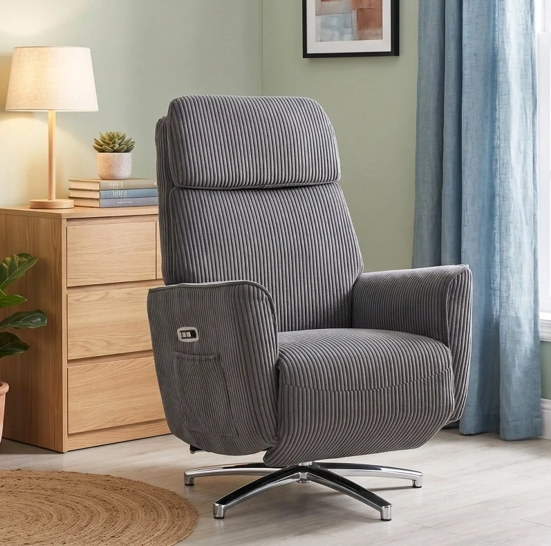 Poltrona relax elettrica girevole con 2 motori e USB