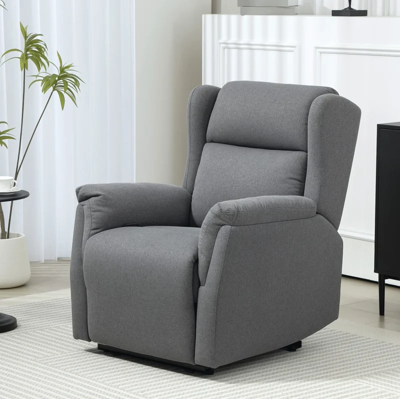 Poltrona relax reclinabile grigio scuro, 150 kg