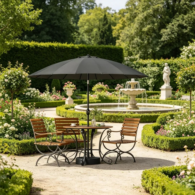 Ombrellone da giardino inclinabile grigio scuro Ø257 cm
