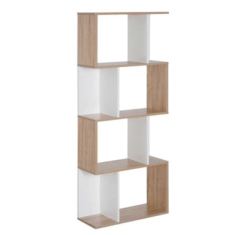 Easycomfort Libreria di Design Scaffale Ufficio Legno Moderna 4 Ripiani 60×24×148cm