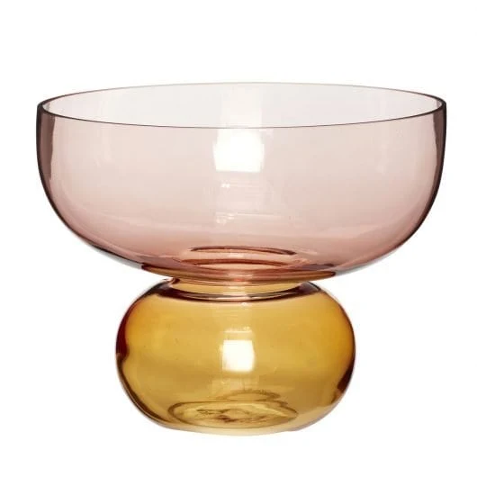 Vaso in vetro rosa e ambra by Hübsch