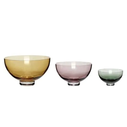 Set 3 bowls RADIANT in vetro by Hübsch