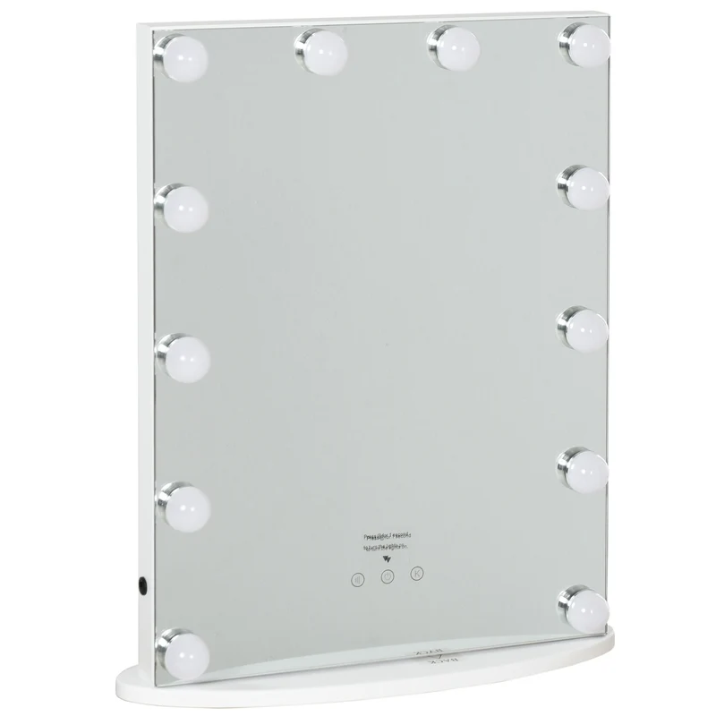 Easycomfort Specchio da Tavolo Professionale per Makeup con 12 Luci a LED Dimmerabili e Interruttore Touch in Stile Vintage