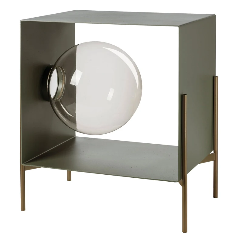 ARTI & MESTIERI Mobile da Soggiorno di Design Globe Piccolo Giada Base Oro Laccato