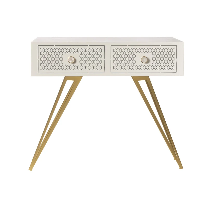 ARTI & MESTIERI Consolle Per Ingresso Mayfair Grande Bianco Marmo E Oro Trasparente