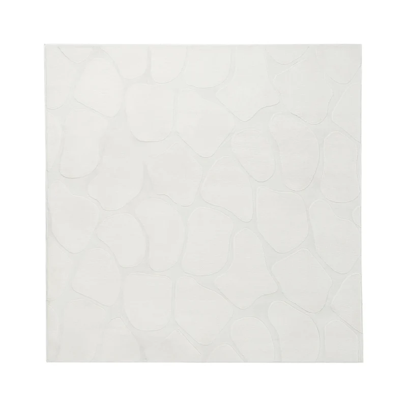 Tappeto decorativo rettangolare in jacquard, 160 x 160 cm, bianco sporco design elegante