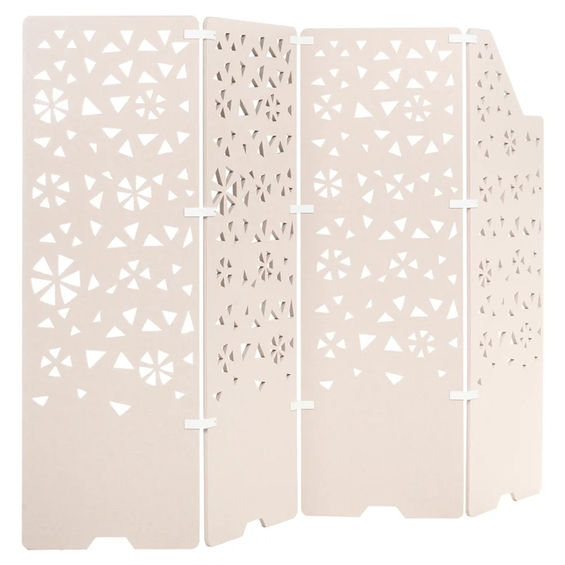Divisorio a 4 pannelli in tessuto beige chiaro per la privacy Schermo divisorio per ufficio Riduzione del rumore della parete divisoria