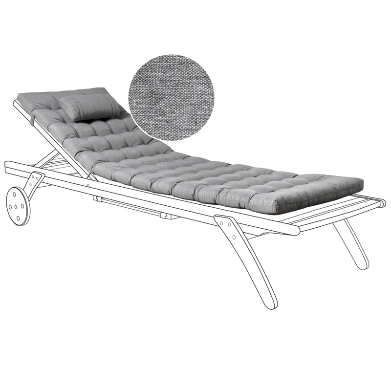 Cuscino per lettino prendisole con poggiatesta per lettino solare Resistente ai raggi UV Grigio melange esterno bordo piscina
