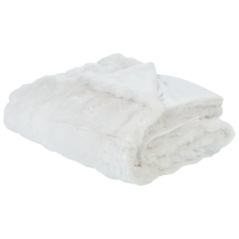 Coperta in finta pelliccia bianco 150 x 200 cm camera da letto