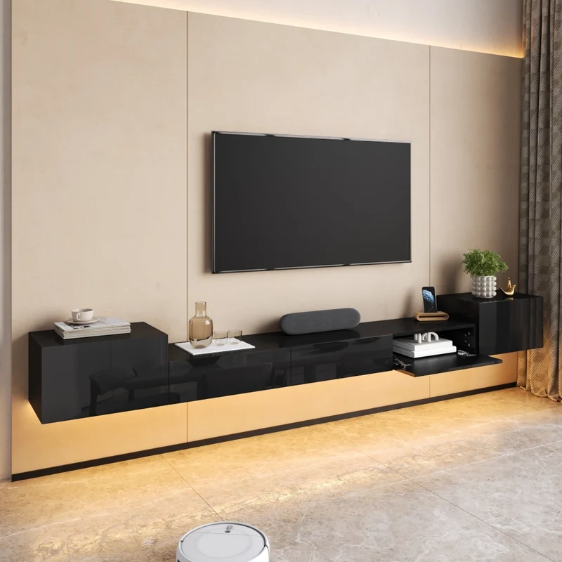 Mobile TV- sospeso- ante lucide- LED app- chiuso- soggiorno