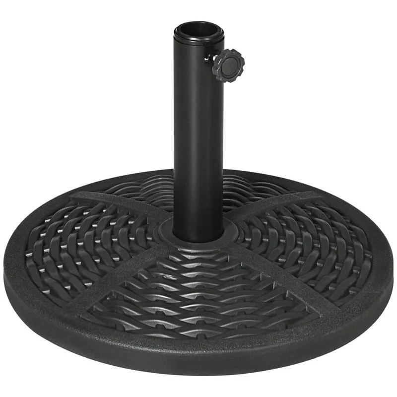 BASE PER OMBRELLONE DA GIARDINO ROTONDA EFFETTO RATTAN Ø45CM PESO DA 9.5KG NERO