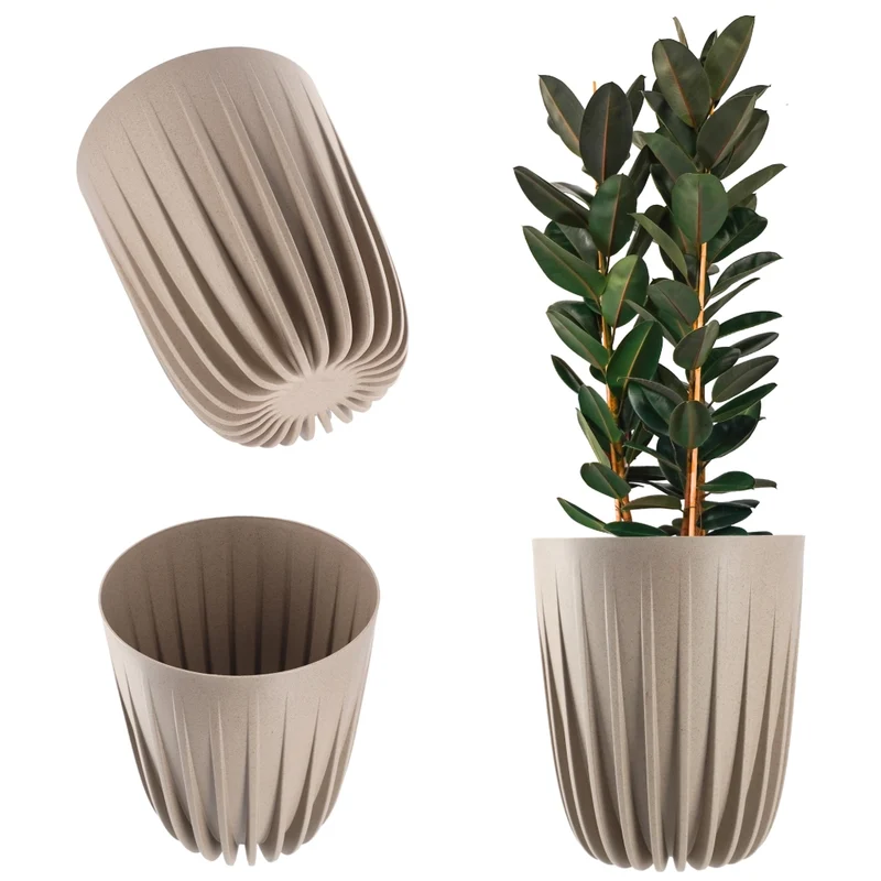 Vaso da fiori KADAX con inserto, 30x36 cm, rotondo, con coperchio in plastica.