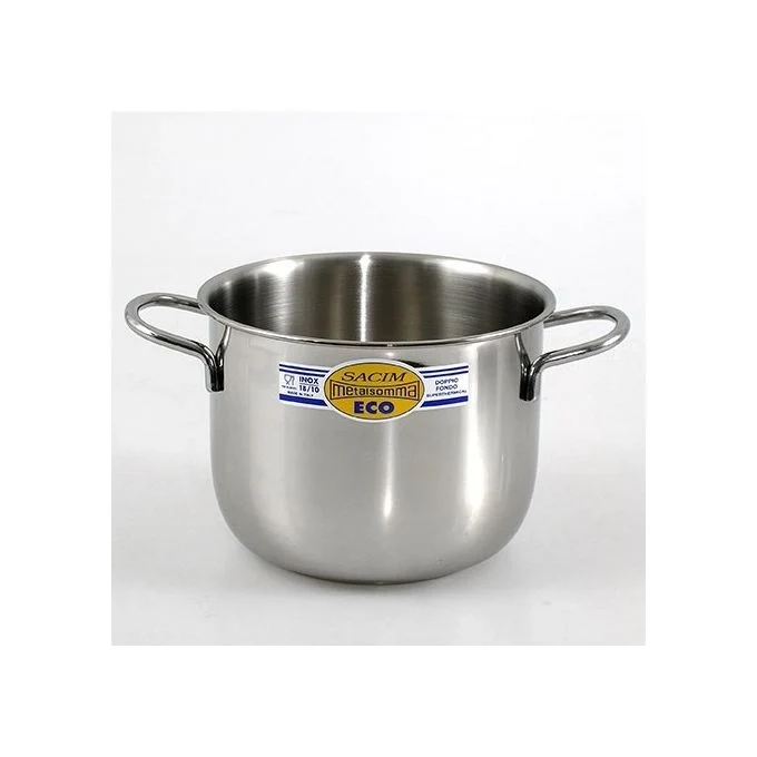 SACIM SCM600L28 202 Eco Pentola in Acciaio Inox 18-10 per Induzione Diametro 28 cm Altezza 21 cm colore Cromo