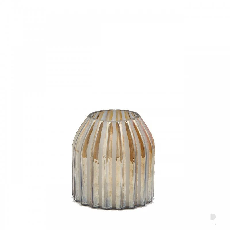 Vaso rotondo rigato oro h18cm