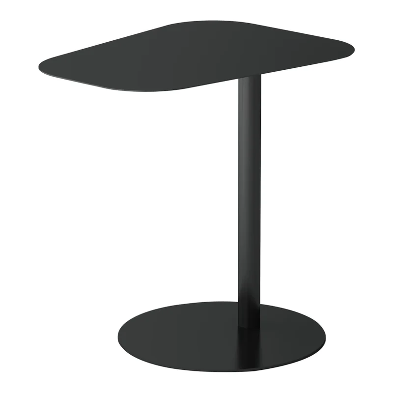 Tavolino laterale in metallo 50 x 50 x 38 cm nero opaco 03_0008624