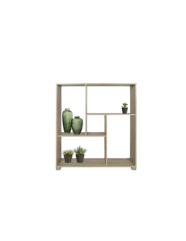 LIBRERIA IN MDF ROVERE CON RIPIANI SFALSATI MISURE: 80X24X82,5 CM