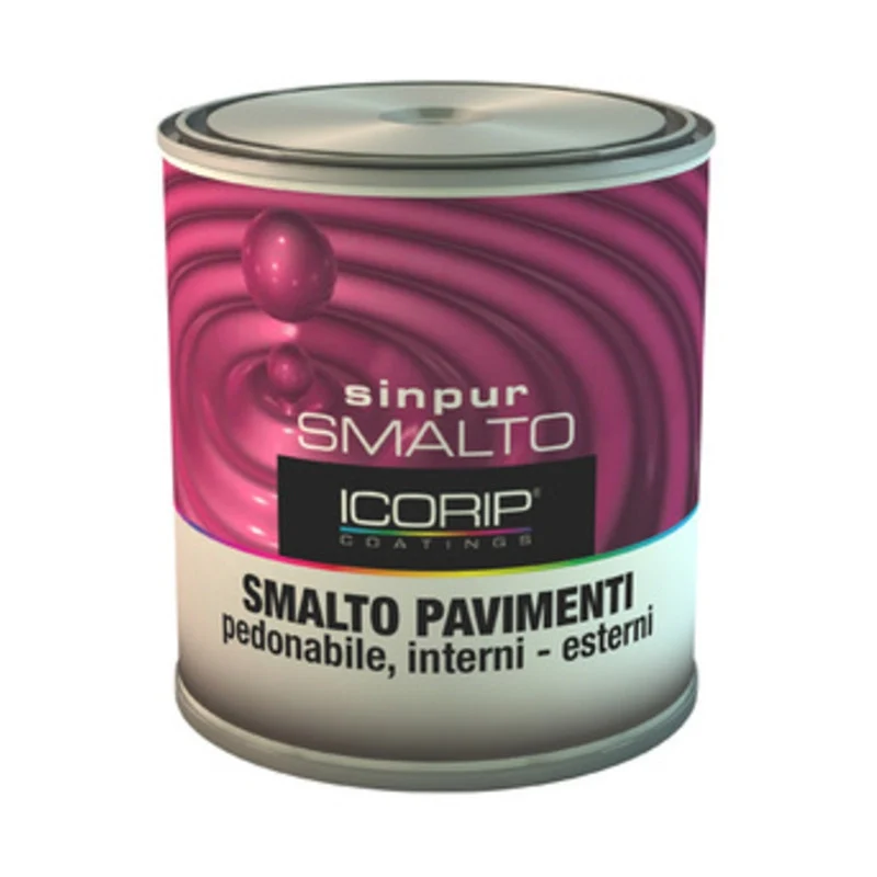 Smalto Sinpur Rosso per Pavimento 0,750 l Colorificio I.co.ri.p 6 Pezzi