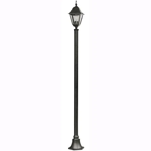 Lampione Da Giardino Mod. Vienna Nero 1 Luce Su Palo Altezza 180 Cm.