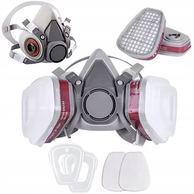 Maschera Protettiva SafeBreath 6200 – Set Filtrante 7 in 1 | Silicone e Plastica | Verniciatura e Chimica