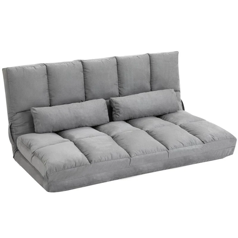 DIVANO PIEGHEVOLE CON SCHIENALE RECLINABILE A 7 LIVELLI 130X180XH120 CM GRIGIO