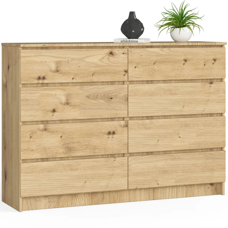Cassettiera AKORD K140 Quercia Artisan 138 cm 8 cassetti 138x40x99 cm