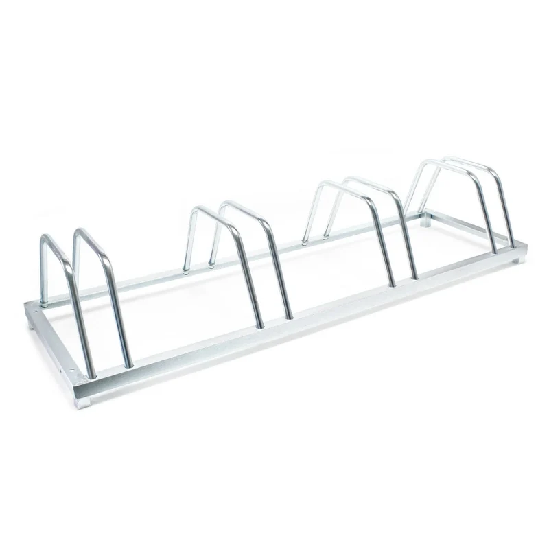 Portabici da terra per 4 biciclette 123,5 cm zincato montaggio a parete possibile acciaio zincato garage pratico 16_0001497
