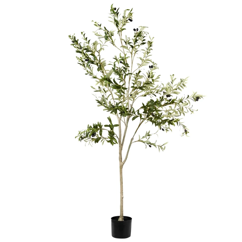 Ulivo artificiale in vaso con vas nero 153 cm pianta da interno ed esterno