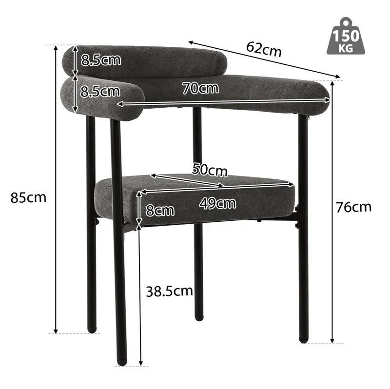 Set da pranzo con tavolo e 4 sedie in velluto