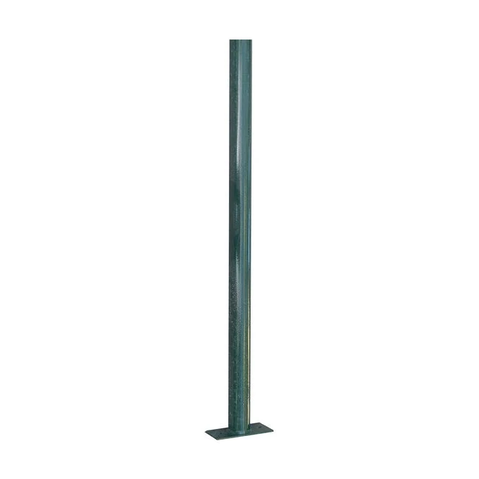 Viglietta Matteo Spa Paletto tondo con piastra acciaio plastificato Ø 48 mm H 200 cm piastra 150x80x4 mm resistente UV e intemperie colore Verde