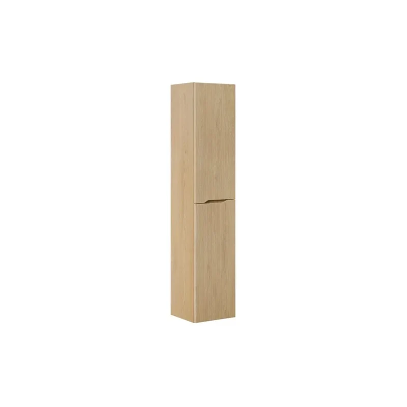 Colonna da bagno NATURA – 2 porte – Rovere chiaro – L35 × P33 × H170 cm – Da appendere