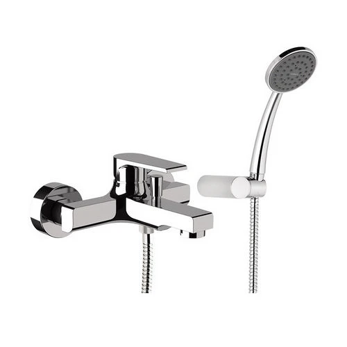 Monocomando vasca esterno con accessori linea artic nero opaco