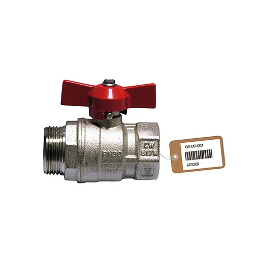 Valvola a sfera mf con farfalla f-brico 3/4 dn 20 pn 40
