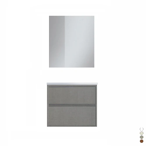 Mobile bagno sospeso completo elegance l. 70 cm grigio corda
