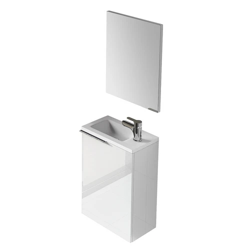 Mobile bagno sospeso compact da montare cm 58x40x22 bianco laccato