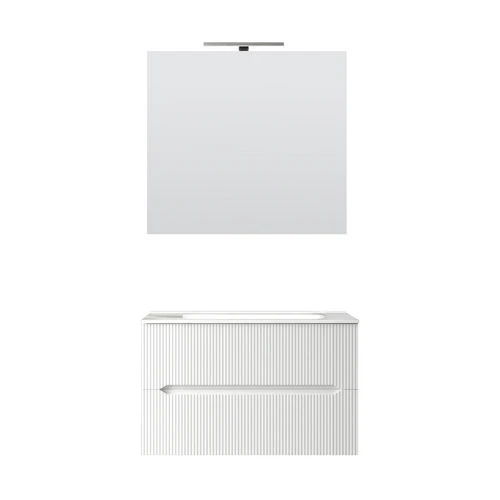 Mobile bagno sospeso linea stick cannettato da 70 cm verde bosco