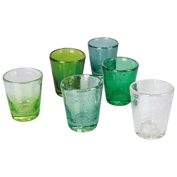 Villa d'Este Home Tivoli 5909885 Cancun Set 6 Bicchieri Acqua in Vetro Soffiato 330 ml colore Verde