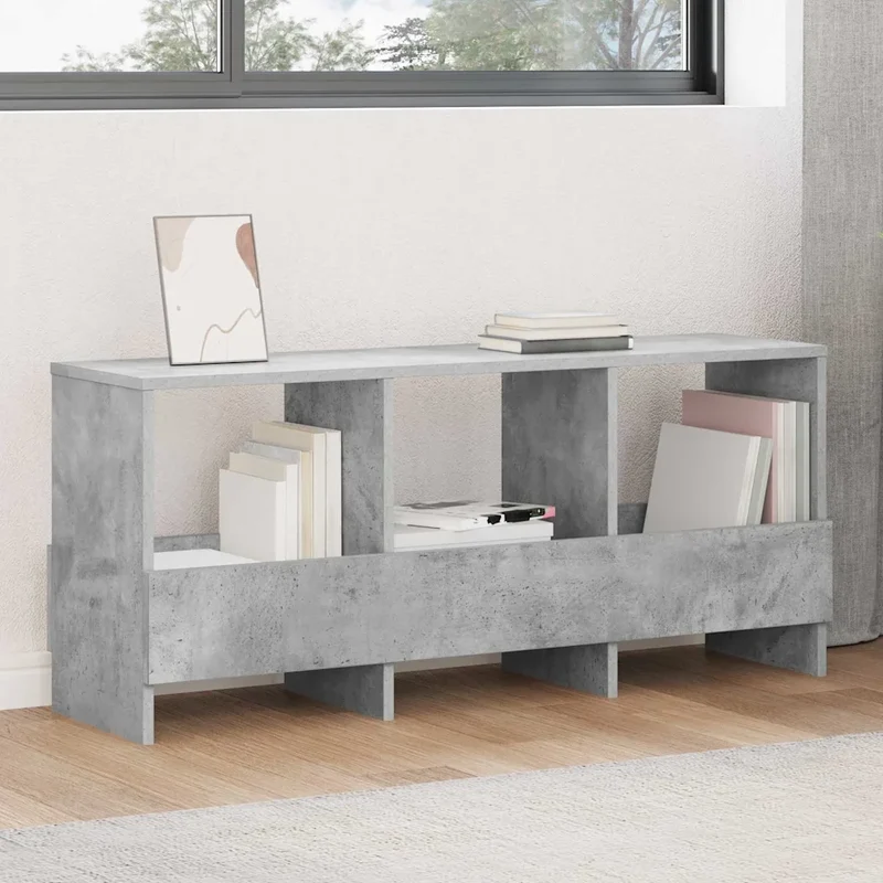 Scaffale per riviste Grigio cemento 102 x 30 x 45 cm