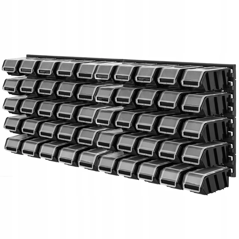 Pannello portautensili da parete KADAX per officina, 116x39 cm, 50 vassoi per maniglie da garage